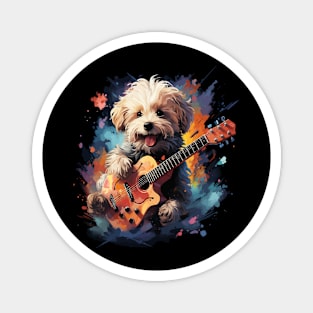 Bichon Frise Playing Guitar Magnet